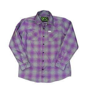 Youth Dixxon Flannel Company “Reign” Shirt XL Purple Gray Plaid Snap Button